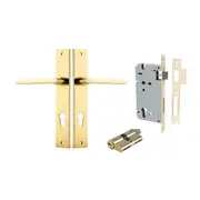 Iver Baltimore Door Lever on Rectangular Backplate Entrance Kit Key/Key