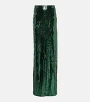 [Galvan] Galvan Beating Heart sequined maxi skirt AU 14 green