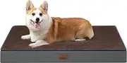 Bedfolks 4" Thick Orthopedic Extra Large Dog Bed, Memory Foam with Removable Cover, Reversible Washable Mattress for Crate, Brown