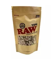 RAW Natural Classic Pre-Rolled Wide Filter Bags. 200 Tips Per Bag