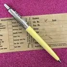 Parker Unusual Pale Yellow Jotter Ballpoint Pen ~ Sticker ~ Works w Gel Refill