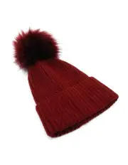 [Morgan & Taylor] Valentine Wool-Blend Beanie in Burgundy Red