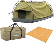 Kings Deluxe Escape Single Swag + Premium Canvas Bag + Mesh Flooring 3m x 3m
