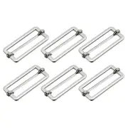 Slides Buckles, 6pcs 35x15x2.2mm Metal Roller Pin Buckles, Silver Tone
