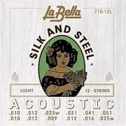 [La Bella] 710-12L 12-String Silk & Steel Light Acoustic Guitar String 10-25