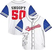 [Peanuts] Women's Snoopy Baseball Jersey - Novelty Fashion Vintage Snoopy Shirt - Jersey Top for Women (S-XL)