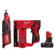 Milwaukee Rotary Tool + Crown Stapler 12V Li-Ion Cordless w/ 6.0 Ah XC Battery