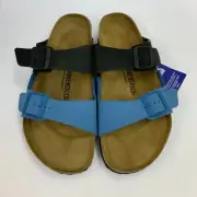 Birkenstock New w/ Box Arizona Split Sapphire/Black Birkibuc Regular Select Size