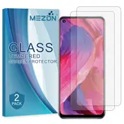 [2 Pack] OPPO A74 5G Tempered Glass 9H HD Crystal Clear Premium Screen Protector by MEZON – Case Friendly, Shock Absorption (OPPO A74 5G, 9H)