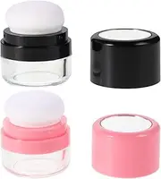 Ipetboom Empty Bottle for Dry Shampoo Powder for Women, 2pcs Mini Reusable Loose Powder Box with Powder Puff Refillable Cosmetic Foundation Powder Case for Makeup