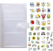2 PCS Card Holder Storage Binder 21.3 * 11.8CM + 4 Sheet 76 PCS English Reward Stickers, Yoto Card Case Hold Up to 120 Yoto Cards/EA Clear Mini Card Binder Holder for Yoto Player Mini Cards Storage