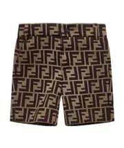 Fendi Kids All-Over FF Printed Bermuda Shorts 12M Black