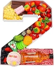 Kafucize 14inch Charcuteire Board Number Fillable Cardboard Platter Serving Food Fruit Decoration Box Birthday Anniversary Party Treat (2)