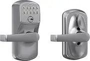 Schlage FE595 Plymouth Keypad Lock with Elan Lever, Satin Chrome