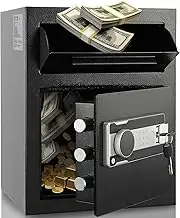 VEVOR 1.7 Cub Depository Safe With Drop Slot, Electronic Code Lock and 2 Emergency Keys, 13.77''x11.81''x17.71'' Business Drop Slot for Cash, Mail in Home, Hotel, Office