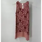 Soma Womens Pullover Top Size M Mauve Floral Sheer Trim Loungewear Cozy