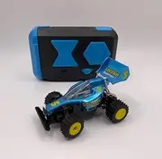 Mini RC Buggy Off-Road 1:64 Scale Upgraded 2.4G 5-Channel 7CM RC Radio Wireless Remote Control Car Coke Can Micro Racing Pocket Portable Truck for Multi-Users (Blue)