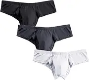 [UNEITIES] Mens Underwear Briefs Micro Modal Half Back Coverage Bikini Low Rise Silky Touch Underpants 3 Pack