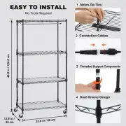 4 Tier 120 cm Tall Indoor Plant Stand with 45W Grow Lights Shelf for Home