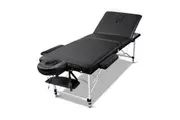 Zenses 3 Fold Portable Aluminium Massage Table - Black