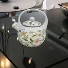 Enamel Tea Kettle Heat Resistant Floral Enamel Pot for Home Kitchen Coffee