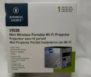 Business Source Mini Wireless Portable Wi-Fi Projector 39038/ New