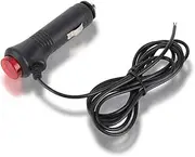 12V Car Cigarette Lighter Plug, Universal Cigarette Lighter Power Cable Adapter with LED Switch Button Male Plug Extension Cord Outlet Extender Connector Supply for Inverter Motorbike Motorcycle