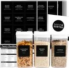 Black Pantry Labels for Food Containers - 180 Labels for Organising Food Storage