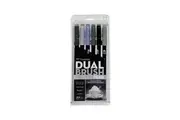 6pc Tombow Dual Brush Water-Based Pen Set Art Craft Drawing Sketching Greyscale