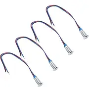 LED Indicator Light Signal 2 Color Metal 8mm High Strength Waterproof (Red Blue)
