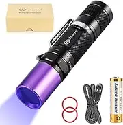 LIGHTFE UV301D Blacklight 365nm UV Flashlight with high-Power UV LED Light Source, Black Filter, UV Glue Curing Strong Beam, pet Urine Detection lamp, Leak Detector