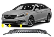 Front Bumper face Bar Lower Lip Molding Gray Grille Mustache For 2015-17 Sonata (for: Hyundai)