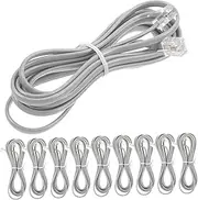 Wide Range Phone Extension Cable 10pcs Rj11 6p4c 4-Wire Cable Coiled Phone Cord for Office Hotel