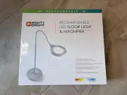 MIGHTY BRIGHT LED FLOOR LIGHT AND MAGNIFYING LAMP RECHARGEABLE BRAND NEW IN BOX
