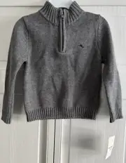 Tommy Bahama Kids 12M Gray Long Sleeve 1/4 Zip Sweater