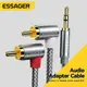 Essager 3.5mm 彎頭 RCA 電纜用於電視盒家庭影院揚聲器線 3.5mm 插孔到 2 RCA 音頻電纜