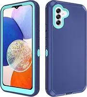 [Asuwish] Phone Case for Samsung Galaxy A14/M14 5G Cell Cover Hybrid Rugged Shockproof Hard Protective Drop Proof Full Body Heavy Duty Mobile Accessories A 14 4G 14A 14M G5 Women Men Blue