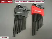 CRAFTSMAN HAND TOOLS 28pc SAE & METRIC MM Allen / Hex Key wrench set