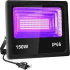Black Lights for Glow Party, 150W UV LED Black Light Outdoor IP66 Waterproof wi