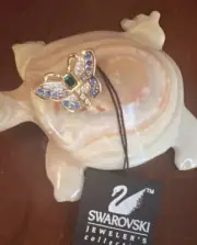 Swarovski Crystal Signed Butterfly Pin Brooch With Tags