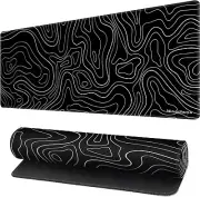 Gaming TOPO Keyboard Mouse Pad, Long Mouse Mat with Anti-Slip Rubber Base, Large