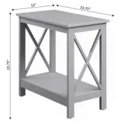 Convenience Concepts End Table 23.75" H X 12" W, Wood Frame Rectangle W/ Shelf