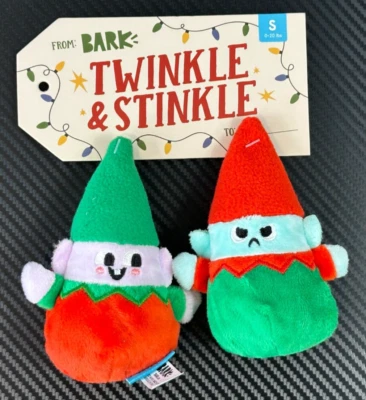 Bark Box Twinkle & Stinkle Plush Dog Toy Multi-Part Crinkle Squeakers Small