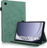 [AsWant] Case for Samsung Galaxy Tab A9 Plus 11 Inch 2023 SM-X210 SM-X215 SM-X216 Ultra Thin Case with Wallet Function and Stand Function Compatible with Galaxy Tab A9+, Green