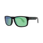 LXD Men’s Baja Mirror Polar Sunglasses Matt Black with Green Lens