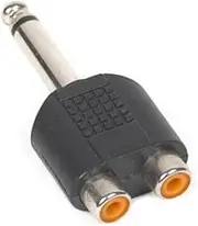 2x MONO RCA FEMALE to MONO 6.35mm 1/4" MALE - Signal Combiner