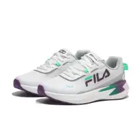 在飛比找PChome24h購物優惠-FILA 慢跑鞋 休閒鞋 白紫 蒂綠 Q彈 基本款 女 5J