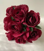 Burgundy Rose Bouquet Rustic Weddings Flowers Pre Made Roses Bunch Maroon Flower