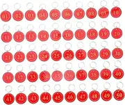 minkissy 50pcs Number Plate Key Label Id Label Tags Number Key Tags Metal Locker Acrylic Red
