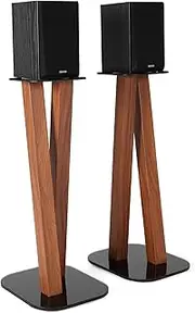 EXIMUS One Pair Fixed Height Universal Speaker Floor Stands - 600 Series - Cedar